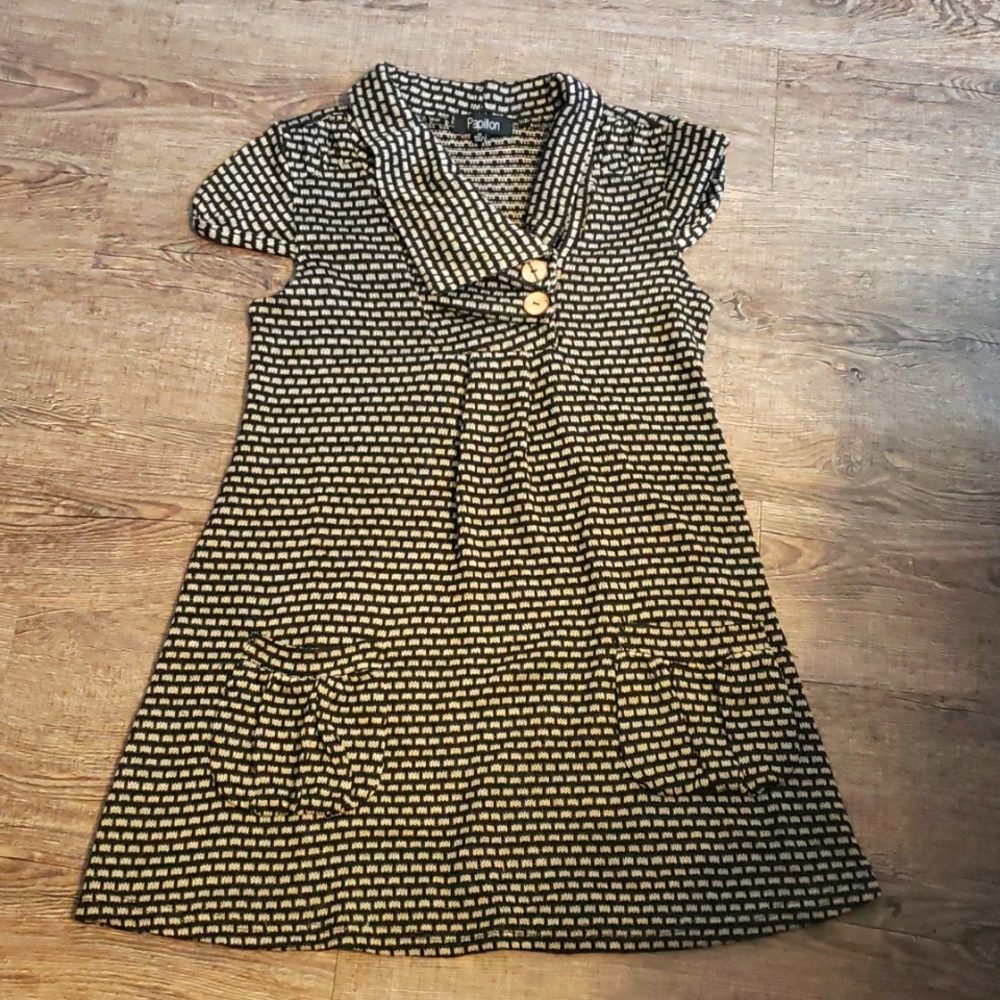 NWOT Papillion Black & Grey Tunic Sweater sz M
